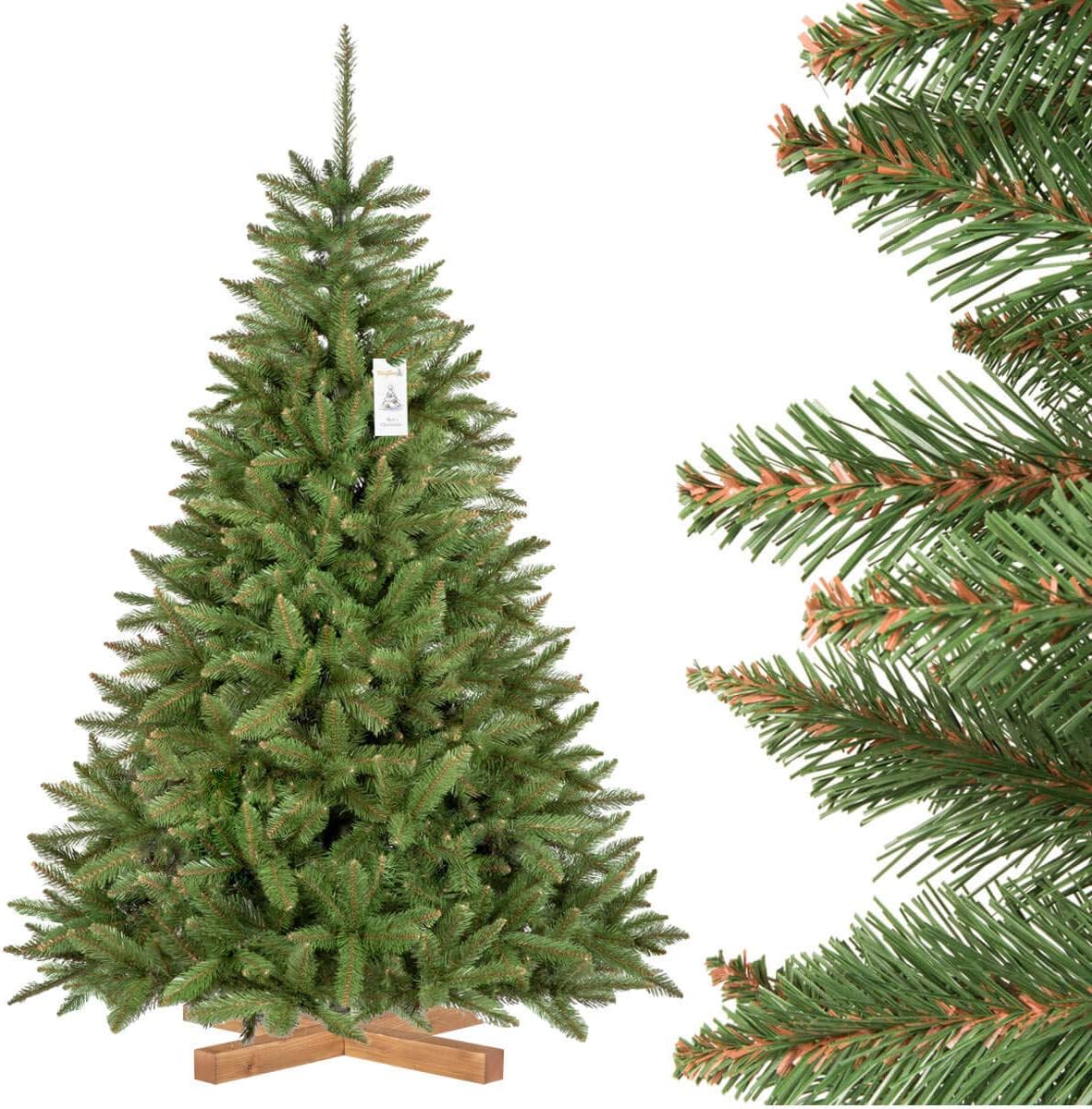 Quanto Dura Il Tronchetto Di Natale.Fairytrees Artificiale Albero Di Natale Abete Rosso Naturale Verde Tronco Materiale Pvc Incl Supporto In Legno 180cm Amazon It Casa E Cucina