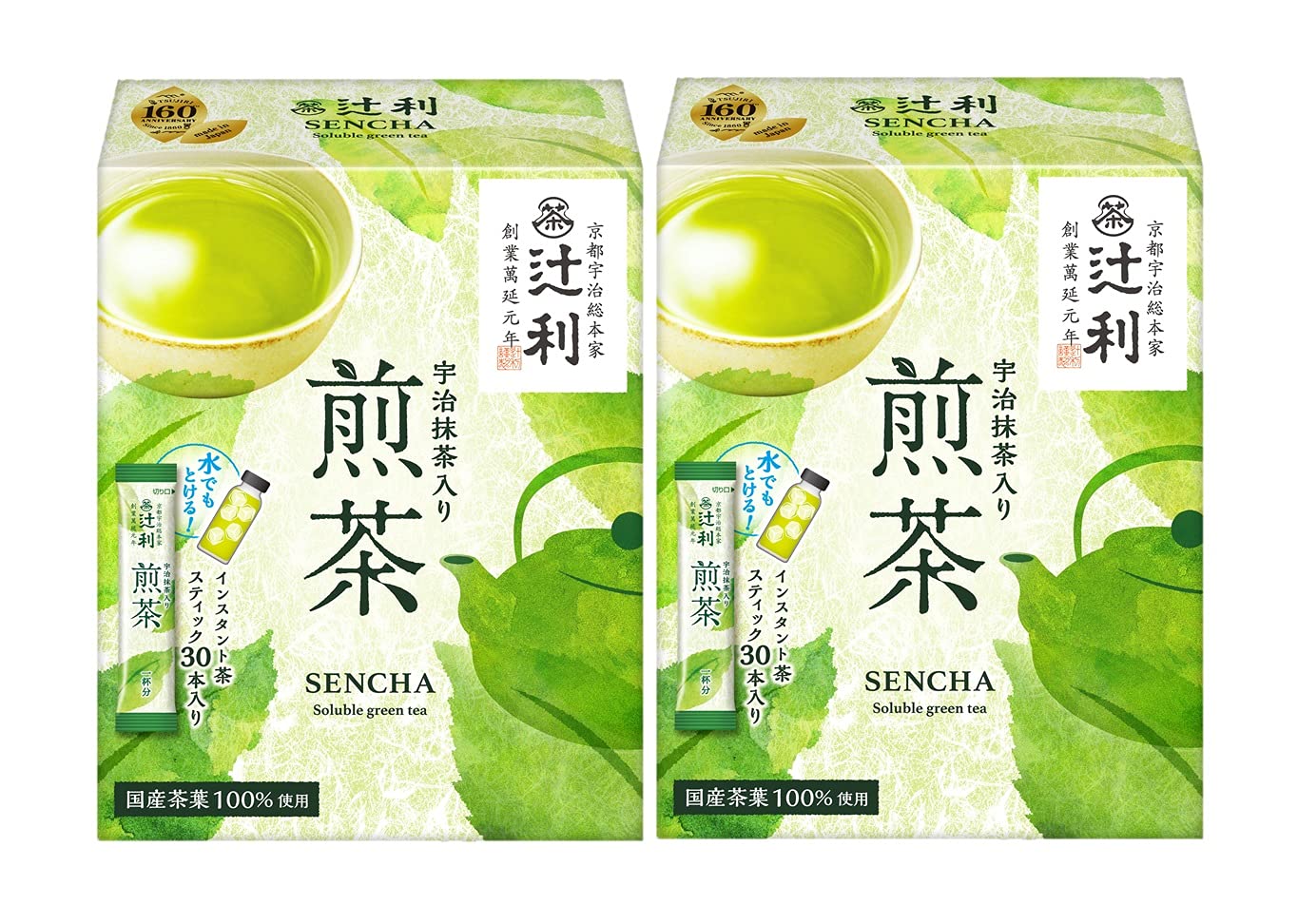 辻利 宇治抹茶入り煎茶(スティック) 30P ×2箱 粉末