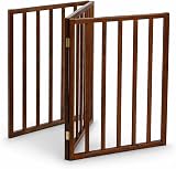 Oypla Dark Brown Dog Safety Folding Wooden Pet Gate Portable Indoor Barrier view 3