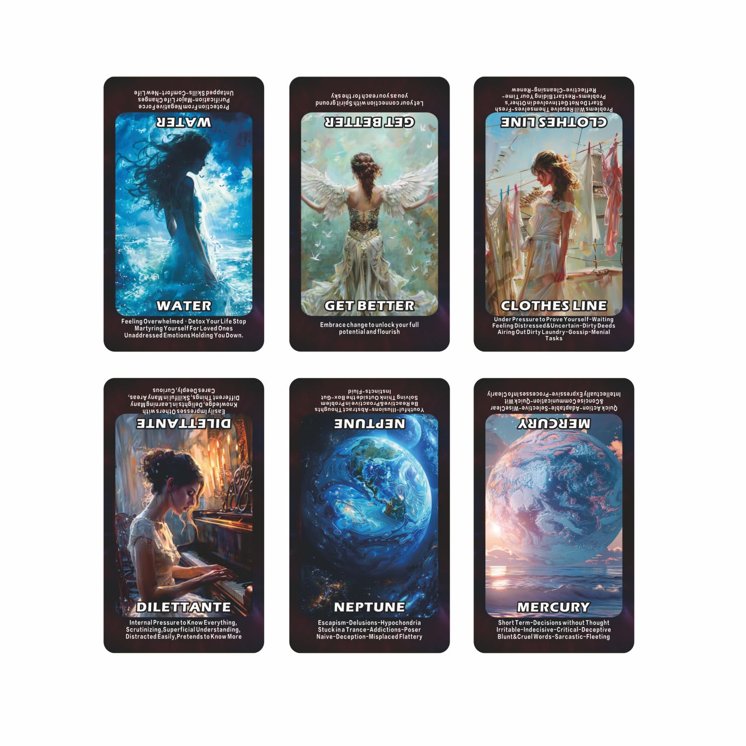 Spiritual Symbol Oracle Cards, Oracle Deck for Beginners, Life and Psychology, Covering Love, Career, Cause and Effect, Meditation, interpersonal Relationships, Oracle Cards Deck