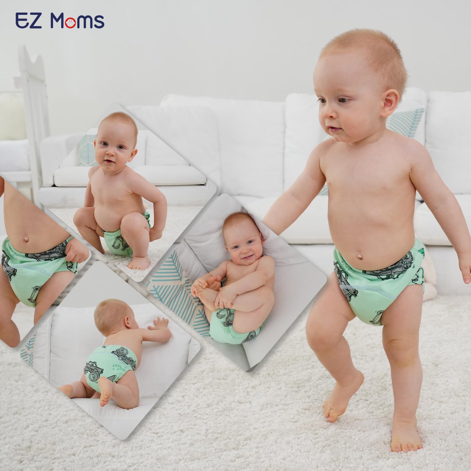 EZ Moms 6 Packs Absorption Toddler Potty Training Underwear for Boys 100% Cotton Toilet Training Pants 2T-3T Leakproof Reusable Kid Confident Toddler Panties Pee Pants with Potty Sticker Chart