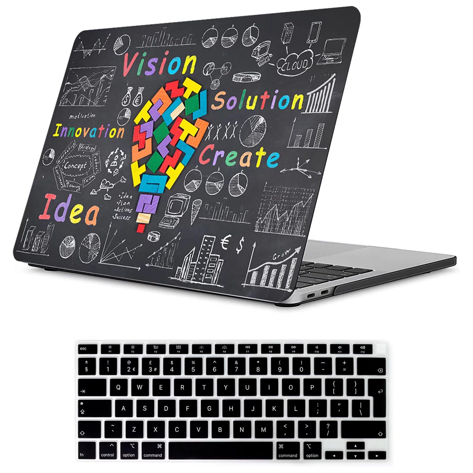 Fancity Compatible with MacBook Pro 14 inch Case 2025 2024 2023 2021 M5 M4 M3 M2 M1 Pro/Max Chip, Slim Hard Plastic Case Protective Laptop Shell with Keyboard Cover for Mac Pro 14.2 inch, Idea