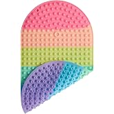 Baby Bath Mat with Pop It Bubbles &ndash; Non Slip Silicone Bathtub Mat for Kids, Sensory Push Pop Shower Mat with Suction Cups, CPC Certified, Machine Washable, Rainbow, 27x15 Inch