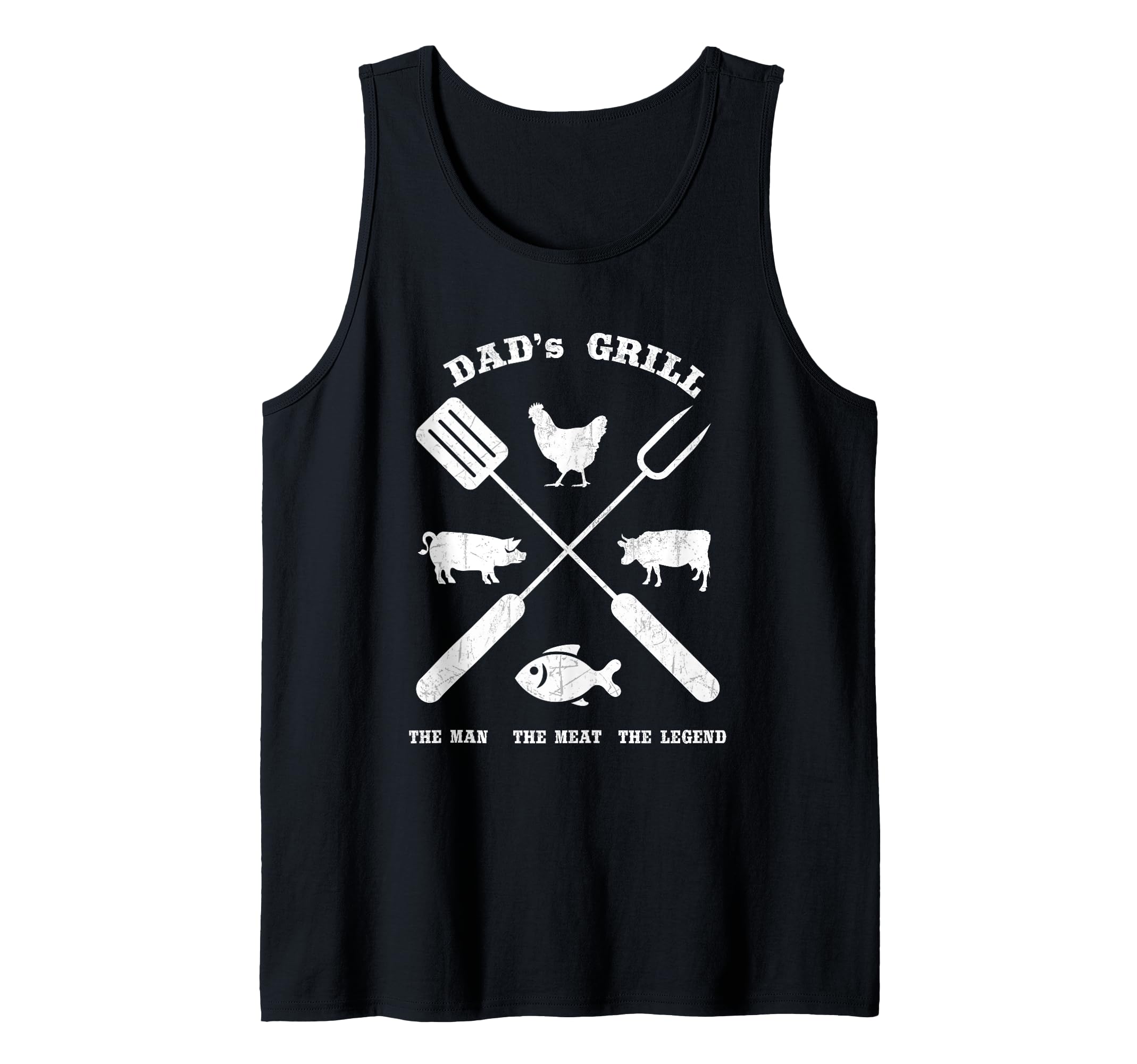 Dad Barbecue Grill the Man Meat Legend Funny Grilling BBQ Tank Top
