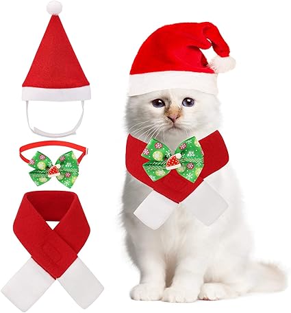 Immagini Animali Di Natale.Qkurt Collare Natalizio Per Animali Domestici Con Fiocco Cappello Di Babbo Natale Ideale Per Gatti Cuccioli Dgos Feste In Maschera Amazon It Casa E Cucina