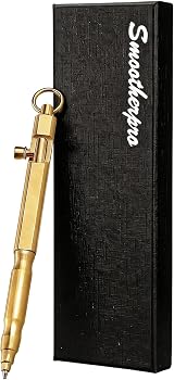 SmootherPro Solid Brass Bolt Action Pen Natural Finish BR630