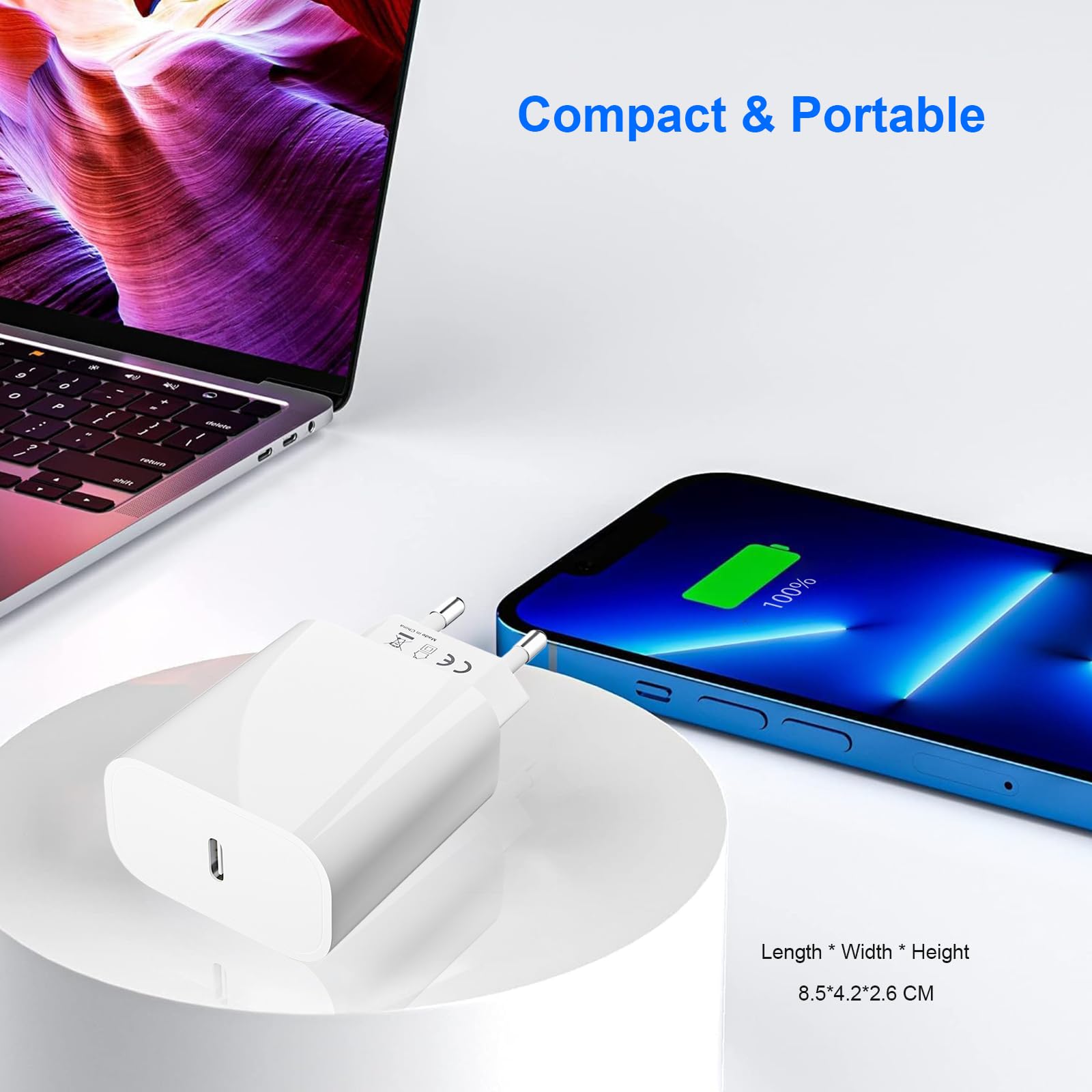 20W USB C Adapter, USBC Netzteil Ladegerät für iPhone 17/16/16Pro/16Pro Max/16Plus/15Pro/15Pro Max/15Plus/14/13/12/11 SE, iPad, Ladeadapter USB C PD3.0 Stecker Charger Netzstecker Schnellladegerät 8
