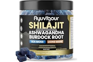 Ayuvigour Pure Himalayan Shilajit Gummies For Men & Women 60ct - 100% Pure Gummy with Fulvic Acid - Potent & Lab Accepted