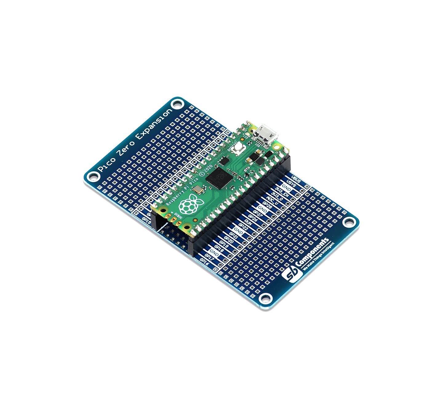 sb components Raspberry Pi Pico Zero Expansion Board, 6x20 Grid Pico Expansion Module Board for Raspberry Pi Pico