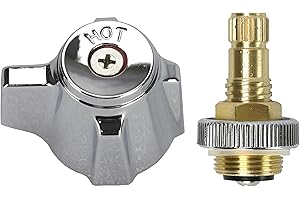 Leyso Hot Knob Handle Kit with Stem for ABC 4" Hand Sink Faucet, Twist Clockwise to Open