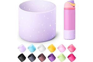 Diumepo Silicone Water Bottle Boot for Owala 24 oz 32 oz 40 oz, Anti-Slip Protective Sleeve for Owala Twist & FreeSip & Flip Stainless Steel Water Bottle, Boot Bottom Base(Glitter Purple)