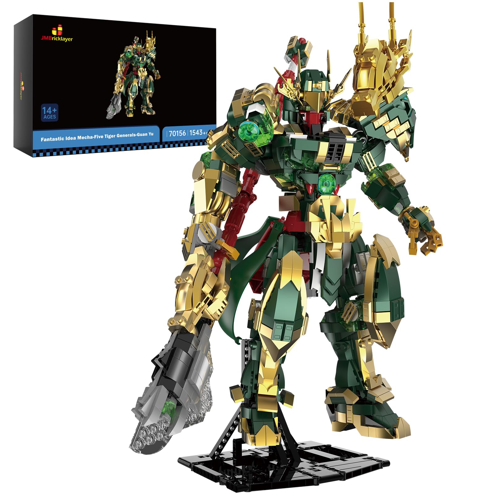 JMBricklayer Mech Robot Building Sets for Adults, Hero Mech Model Kits 70156, Mech Action Figures Display Model with Movable Joints, for Men Teens 14+ (1,558PCS)