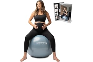 BABYGO Birthing Ball - Pregnancy Yoga Labor & Exercise Ball & Book Set Trimester Targeting, Maternity Physio, Birth & Recovery Plan Included Anti Burst Eco Friendly