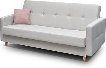 Mb Moebel Couch Mit Schlaffunktion Sofa Schlafsofa Wohnzimmercouch Bettsofa Ausziehbar Perry Hellgrau Amazon De Kuche Haushalt