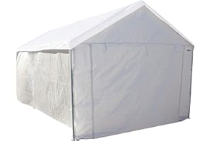 Caravan Canopy Tent Sidewalls for Domain Carport with Straps, Ideal for Garage Storage, Inflatable Garage Covering, White (Sidewalls Only)