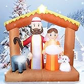 PIPIMOUSE 6FT Christmas Inflatables Nativity Scene Outdoor Decoration with LED Light, Christmas Blow Up Yard Decoration Large Nativity Sets for Garden Lawn Patio Xmas Holiday Indoor Party Decor