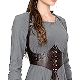 Joukavor Medieval Leather Corset Belt Renaissance Waist Cincher for Women Halloween