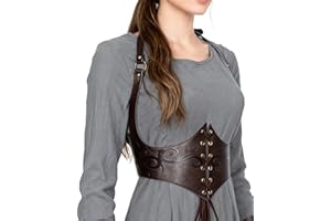 Joukavor Medieval Leather Corset Belt Renaissance Waist Cincher for Women Halloween