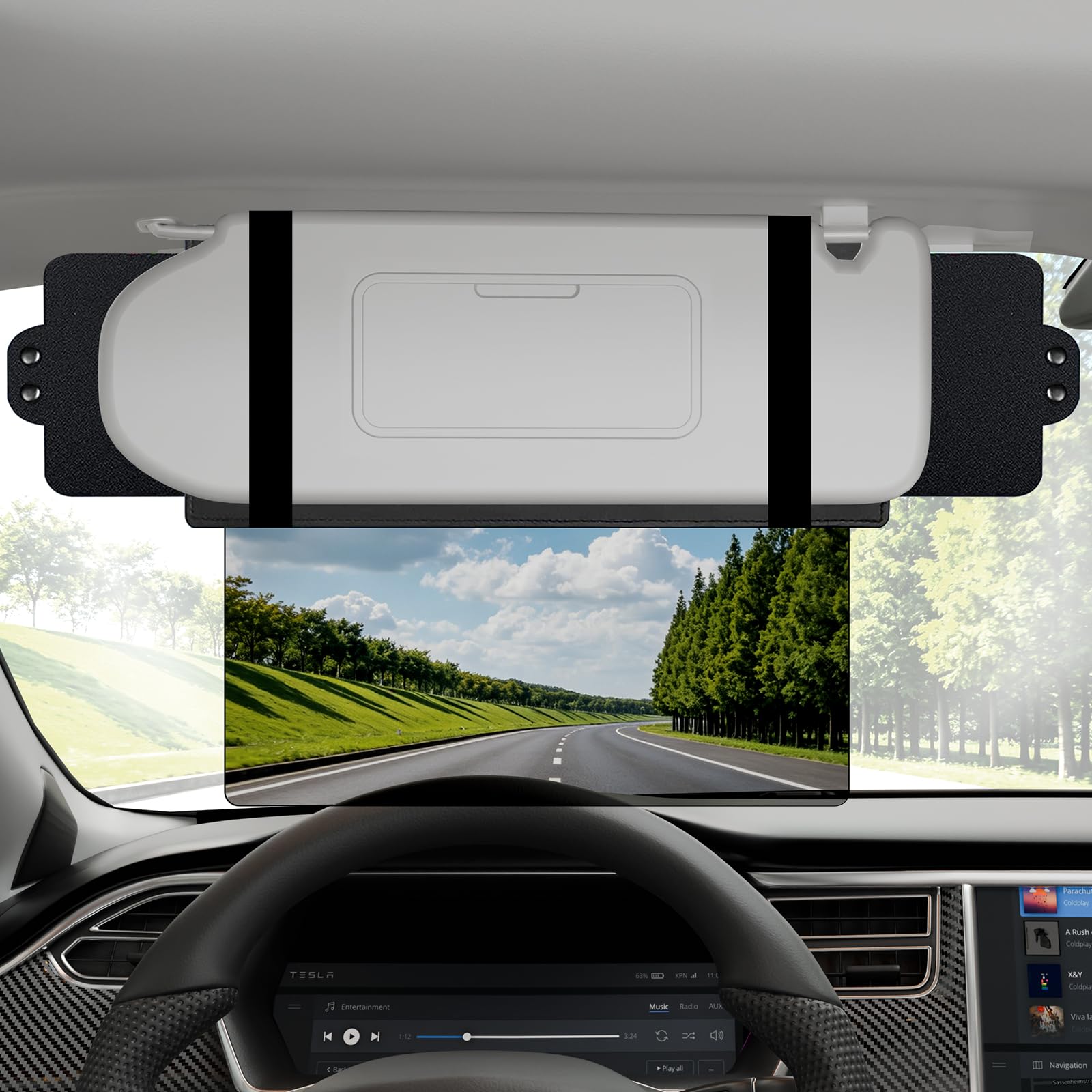 Photo 1 of Veharvim Sun Visor Extender for Car (Polarized, UV400, PC Lens, 2 Side Sunshade), Car Visor Extender Sun Blocker, Visor Extender Attachment, Anti-Glare for Safe Driving (Light Black, 1 Pack)