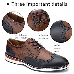 Meijiana Men's Oxfords Casual Dress Shoes Leather