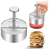 Burger Press, 4.5" Adjustable Hamburger Meat Press, 304 Stainless Steel Non Stick Hamburger Patty Maker for Beef, Meat, BBQ, 