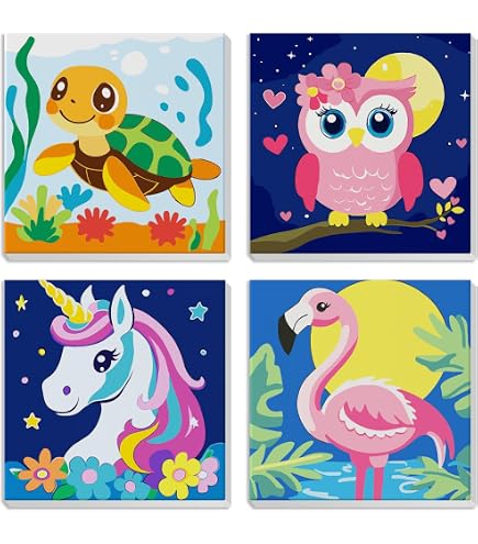 MXJSUA Animales Koala León Caballo Jirafa Lot De 4 Kits De Peinture Par
