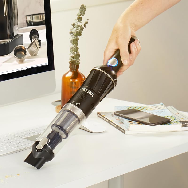 PF01096VDEEU7 Aspiradora de Mano Inalámbrica, 11,1 V, Base de Carga, Potente Batería Recargable,100 ml, Filtro HEPA, 20 Min Autonomía, Quitar Pelos de Mascota, con 2 Boquillas Intercambiables — foto 8 de 8