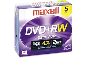Dvd+rw Discs, 4.7gb, 4x, W/jewel Cases, Silver, 5/pack