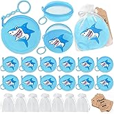KeeStar 12 Pack Shark Coin Purse with Zipper Keychain,Wallet Bag Party Favors for Under the Sea Ocean Baby Shower,Seaworld Themed Party, Shark Birthday Party Decoration,Travel, Classroom Prize