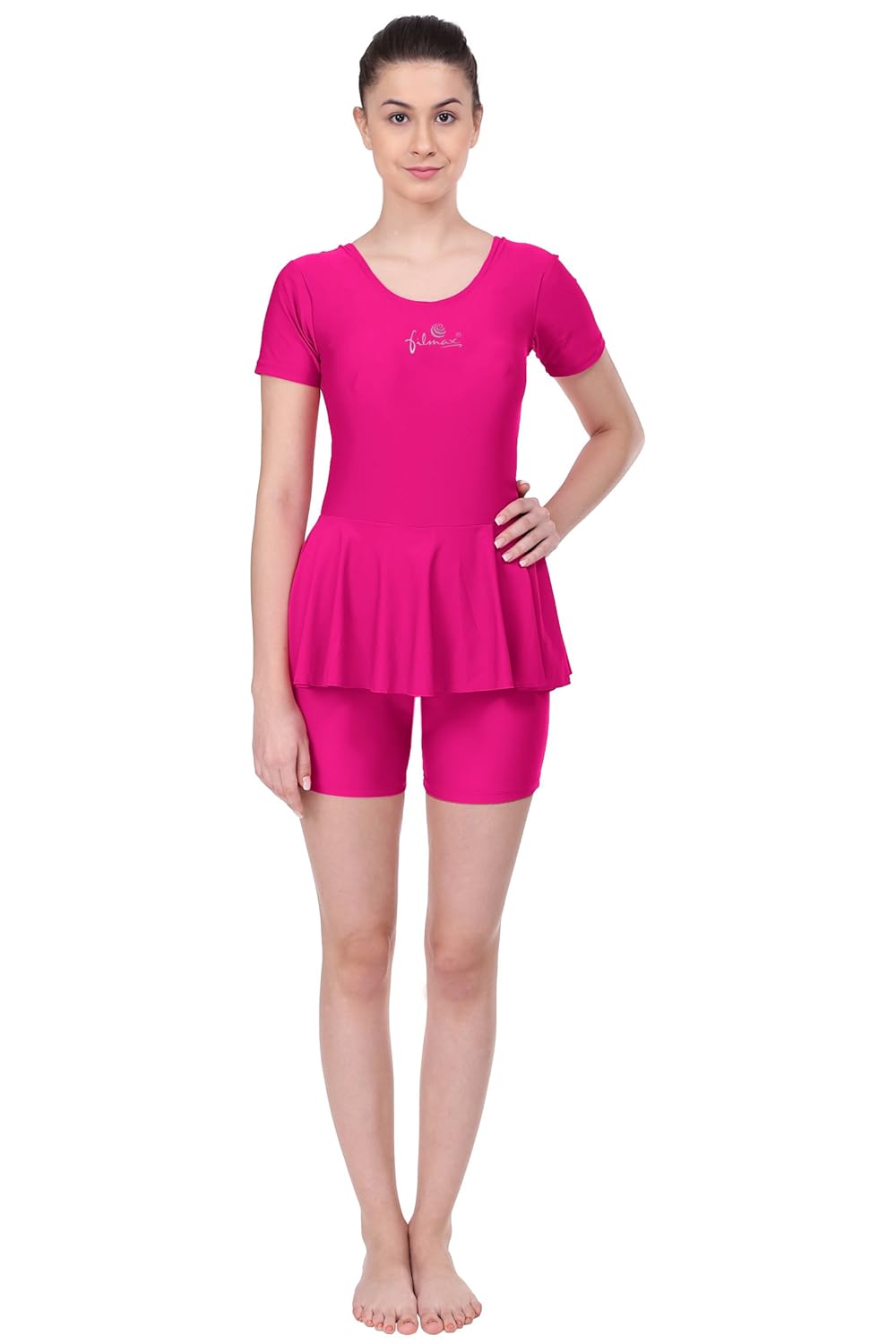 filmax originals swimming costume for women's one-piece beach wear with sleeve & skirted boy leg jammer