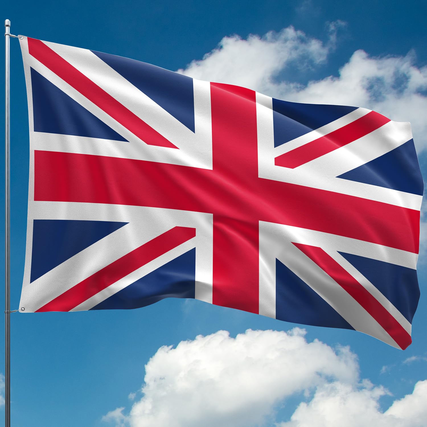Union Jack Flag – British Flag - UK Flag - Double-sided Digital Print - Double Seam - 2 brass eyelets, large 5x3 ft