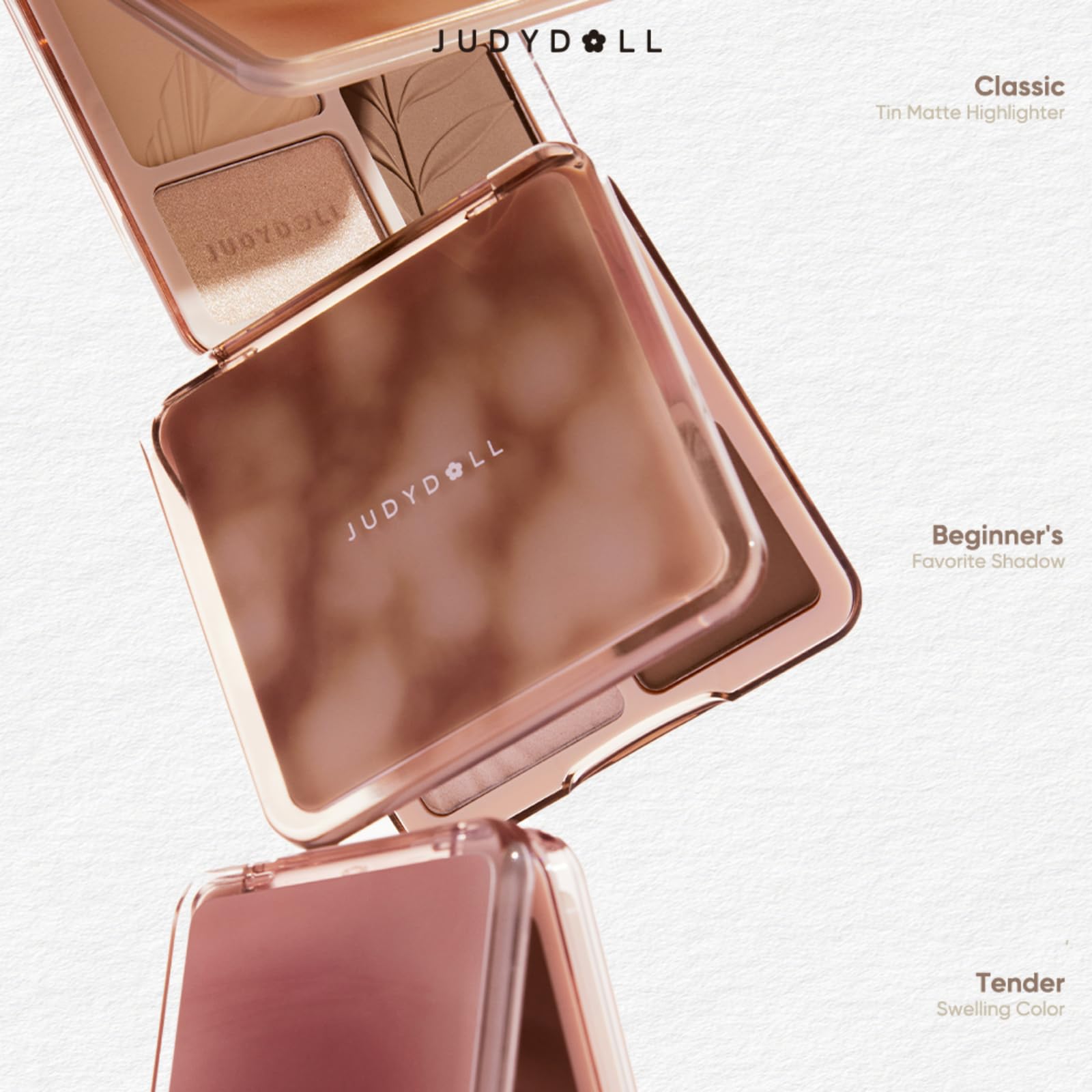 JUDYDOLL Highlight & Contour Palette, All-in-One Matte Highlighter Contour Compact, Blendable Face Makeup for Beginners, for Warm Skin Tone, Stocking Stuffers (02 Tree Shadow Palette)