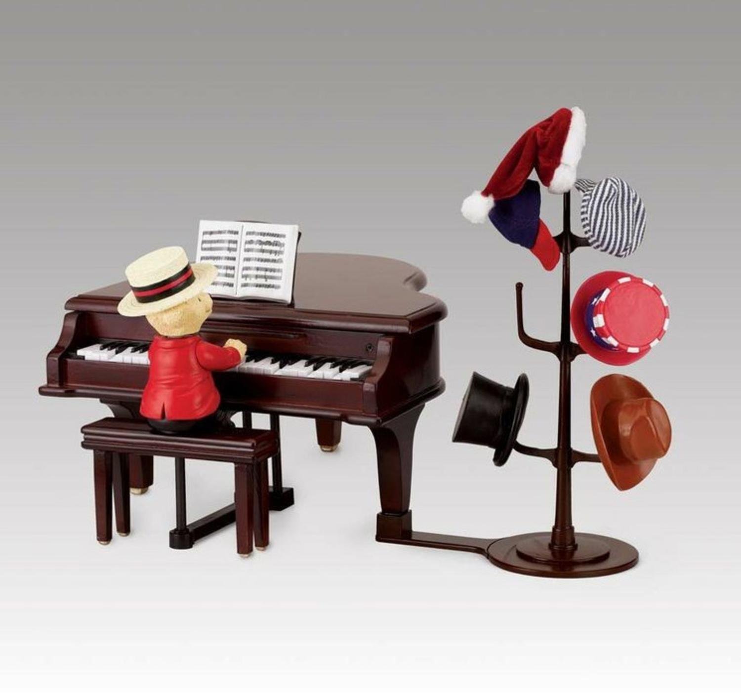 Mr Christmas Animated Teddy Takes Requests With Baby Grand Piano