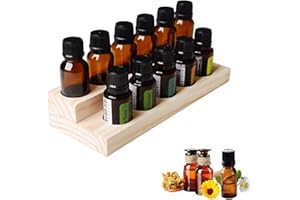 11 Slots Wooden Essential Oil Organizer, RoseFlower Nail Polish Shelf, Durable wood Makeup Display Stand, Makeup Storage Rack