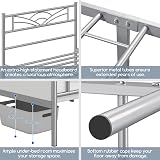 Yaheetech 3ft Single Bed Metal Frame Cloud Headboard Silver Slats view 4