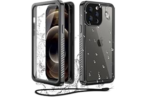 WIFORT for iPhone 12 Pro Waterproof Case - [Certified Water Proof & Military Protection] with [Built-in Screen Protector], Full Body Shockproof Phone Case Cover for iPhone 12 Pro 6.1" - Black