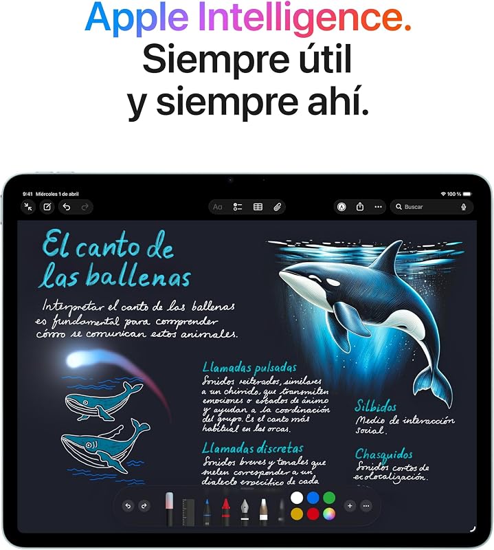 iPad Air de 11 Pulgadas (M4): Pantalla Liquid Retina, 256 GB, cámaras Frontal/Trasera de 12 Mpx, Wi‑Fi 7 con el Chip N1 de Apple, Touch ID — Gris Espacial