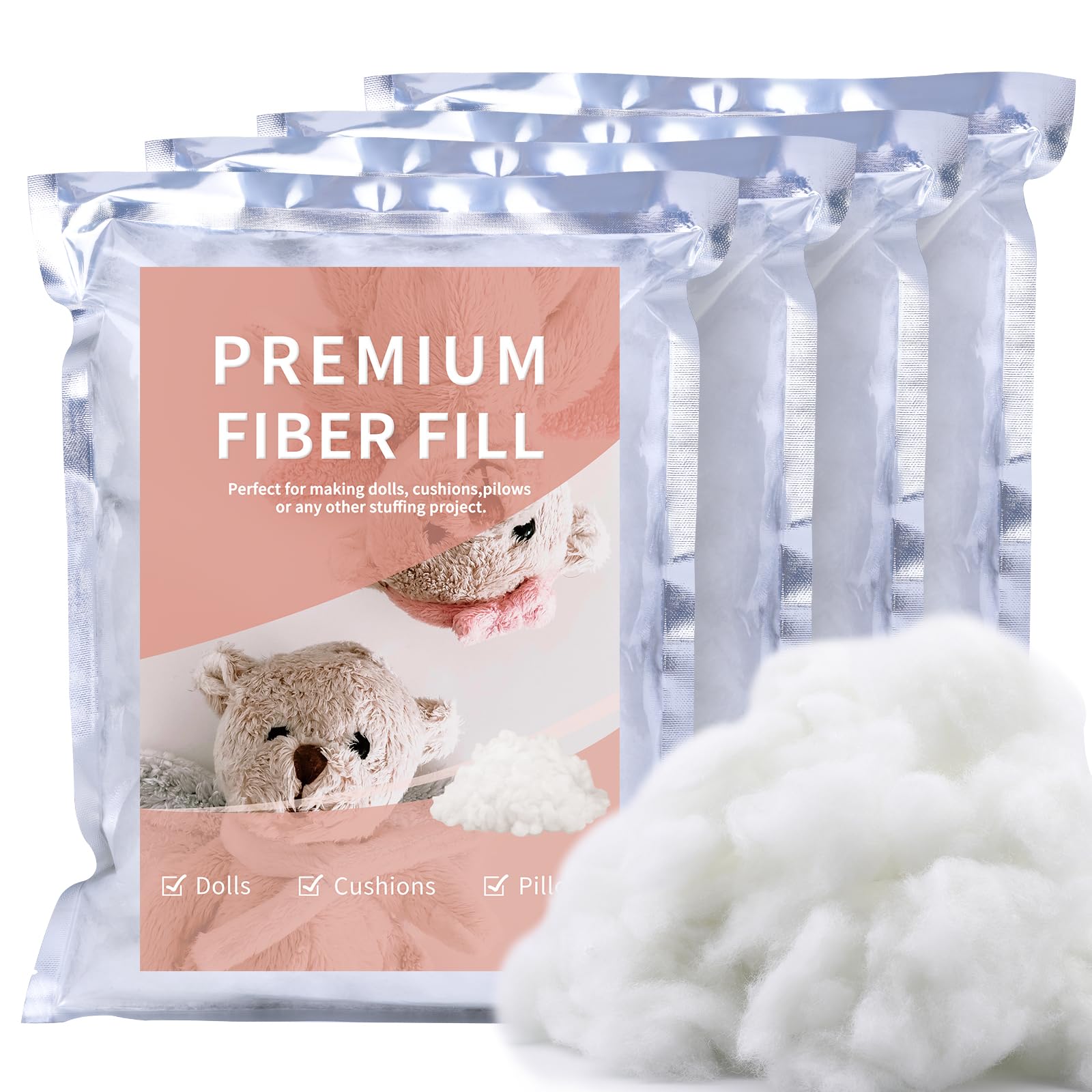 Photo 1 of 19.4oz Premium Fiberfill Stuffing, (1.8oz-1.21 lb) Polyfill Stuffing for Pillows Crafts, High Resilience Soft Poly Fill Pillow Stuffing for Stuffed Animals, Home DIY Stuffing (550g)