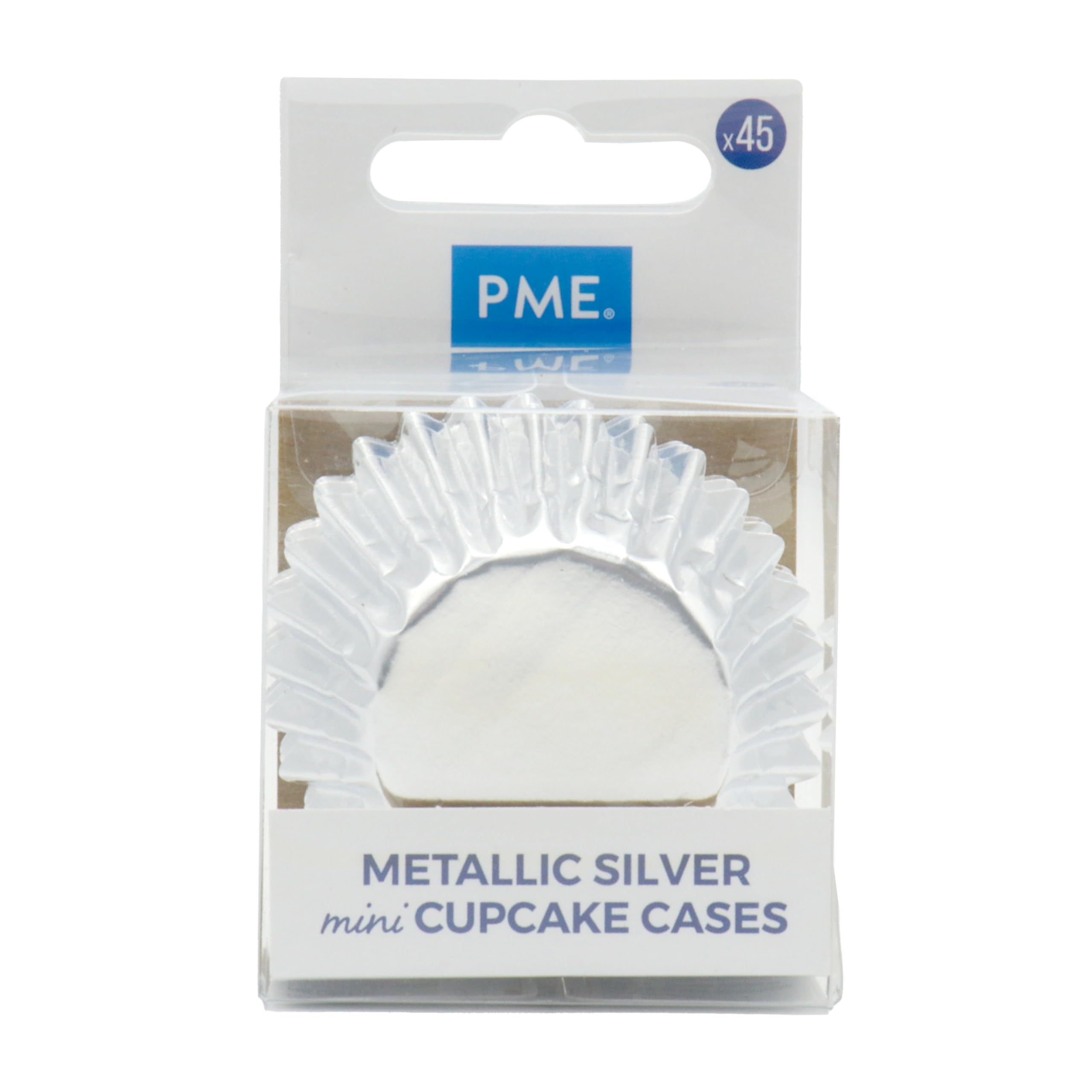 PME BC715 Silver Baking Cases for Cupcakes, Mini Size, Pack of 45