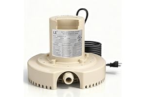 LINGXIAO 1/4HP Pool Cover Pump Automatic On Off, 1860GPH, 115V Submersible Water Pump with 25ft Power Cord & 3/4” Check Valve Adapter for Inground/Above Ground Pool, Hot Tubs, Basement
