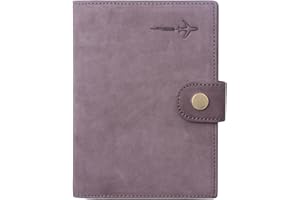 BORGASETS Genuine Leather Passport Case, RFID Passport Cover with Credit Card Holder for Women and Men Family ID Travel