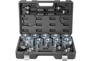 VEVOR Pull and Press Sleeve Kit, 27 PCS, Steel Bush Removal Insertion Sleeve Tools with Carrying Case, Compatible with LCV an