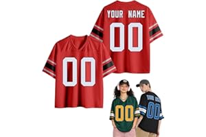 SPUXXZPSHU Custom Aamerican Football Jersey for Men Women Y2K Graphic Tees Oversized Streetwear T Shirt V Neck Shirts