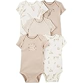 Carter's Baby Boys' 5-Pack Bodysuits - khaki, 18 months