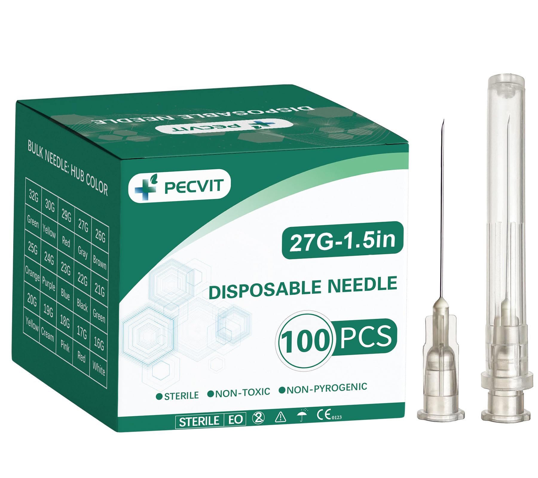 Photo 1 of 100Pack 27Ga 1.5 inch Needle Luer Lock Lab Dispensing Accessories for Measuring,Refilling Inks