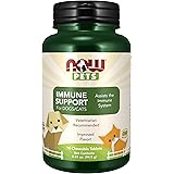 NOW Pet Health, Immune Support Supplement, Formulated for Cats & Dogs, NASC Certified, 90 Chewable Tablets
