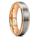 King Will Unisex 6mm 18k Rose Gold Plated Tungsten