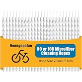 3D Printer Microfiber Cleaning Rope, Narrow Gap Cleaner for Bicycle Motorcycle Chain, Bike Hubs, Brakes, Cassette, 3D Printer Lead Screw &amp; Hard-to-Reach Parts, Washable Dirt Removal Tool (50)