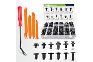 Frokom 240pcs Car Retainers Clips Bumper Grill Fender Door Rivets,5 pcs Fasteners Clips Kit for Chevrolet Silverado/Chevy Tahoe/Suburban/GMC Sierra/Ford/Dodge/Toyota/Honda