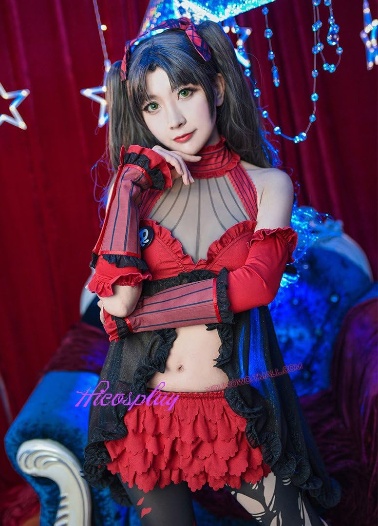 Amazon Co Jp Hicosplay Fate Extra Ccc Fate 遠坂 凛 Cosplay Costume Red Dress Then This Item Or Apple Tohsaka Rin Set Of 13 Wigs Extra Hobby